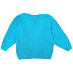 80s aqua ribbed sweater 1980s vintage